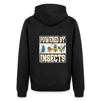 Powered by insect food - Unisex Premium Organic Zip Hoodie - black - Back - Nico (187cm)