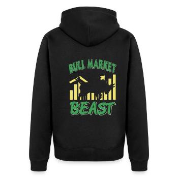 Bête du marché haussier - Veste à capuche bio Premium Unisexe - noir - Dos - Nico (187cm)