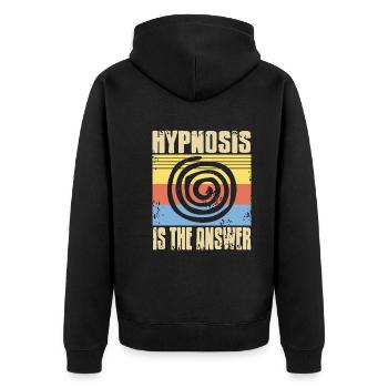 L’hypnose est la réponse - Veste à capuche bio Premium Unisexe - noir - Dos - Nico (187cm)