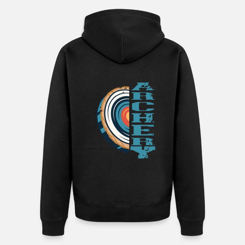 Archery Bogenschießen - Unisex Premium Organic Zip Hoodie - black