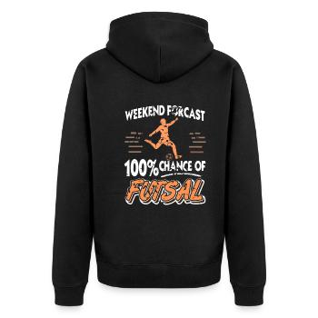 Prévisions du week-end 100% de chances de futsal - Veste à capuche bio Premium Unisexe - noir - Dos - Nico (187cm)