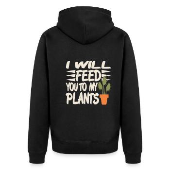 Je vais vous nourrir à mes plantes - Veste à capuche bio Premium Unisexe - noir - Dos - Nico (187cm)