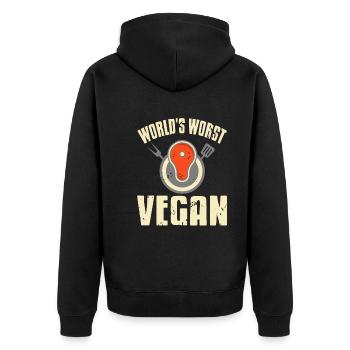 Le pire végétalien du monde - Veste à capuche bio Premium Unisexe - noir - Dos - Nico (187cm)