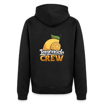 Zitronenlimonade Zitronen Limonade Lemonade Crew - Unisex Premium Organic Zip Hoodie - black - Back - Nico (187cm)
