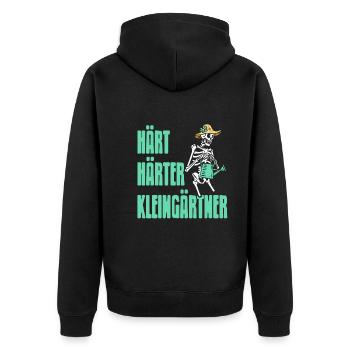 Hart Härter Kleingärtner - Garten Kleingarten - Unisex Premium Bio Zip Hoodie - Schwarz - Hinten - Nico (187cm)