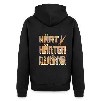 Hart Härter Kleingärtner - Garten Kleingarten - Unisex Premium Bio Zip Hoodie - Schwarz - Hinten - Nico (187cm)