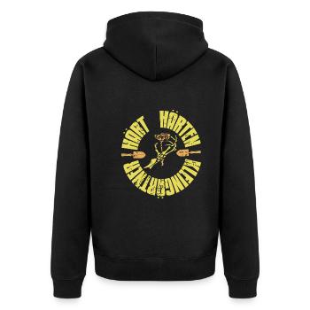 Hart Härter Kleingärtner - Garten Hobby Landschaft - Unisex Premium Bio Zip Hoodie - Schwarz - Hinten - Nico (187cm)