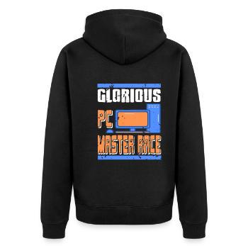 Glorious PC Master Race - Unisex Premium Bio Zip Hoodie - Schwarz - Hinten - Nico (187cm)