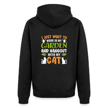 I Just Want Work In My Garden And Hangout My Cats - Veste à capuche bio Premium Unisexe - noir - Dos - Nico (187cm)