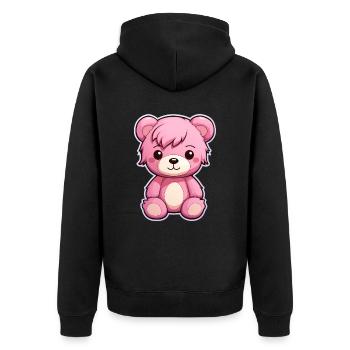 Teddy bär baby - Unisex Premium Bio Zip Hoodie - Schwarz - Hinten - Nico (187cm)