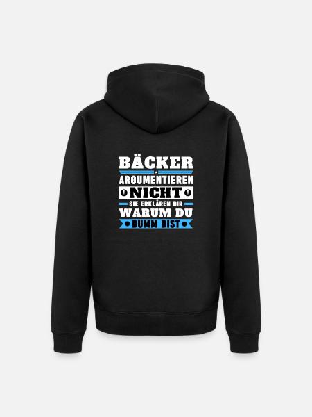 Bakers don't argue - Unisex Premium Organic Zip Hoodie - black