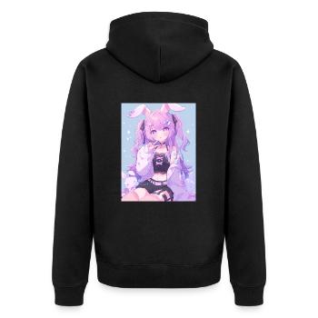 Bunny Bunny Girl Anime Manga Cadeau - Veste à capuche bio Premium Unisexe - noir - Dos - Nico (187cm)