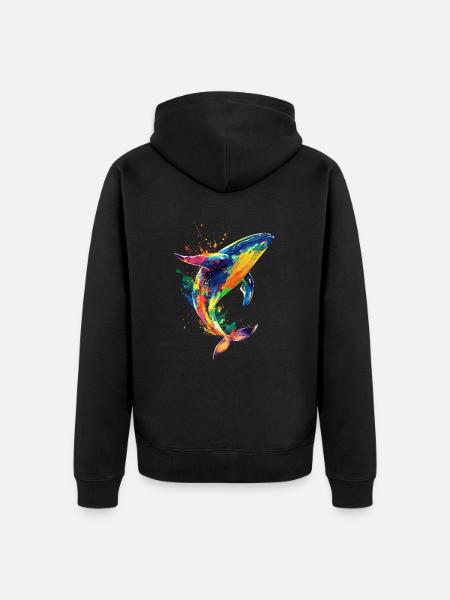 Wal Pop Art Bunt - Unisex Premium Bio Zip Hoodie - Schwarz