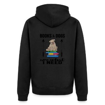 Lire l’heure de lecture Le rat de bibliothèque aime « les livres et les chiens » - Veste à capuche bio Premium Unisexe - noir - Dos - Nico (187cm)