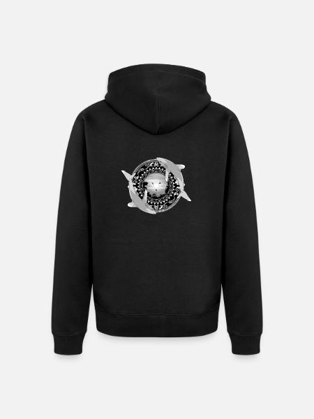 Oceanic whitetip sharks Hawaiian Polynesian - Unisex Premium Organic Zip Hoodie - black
