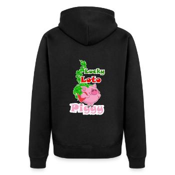 Lucky LOTO piggy - Veste à capuche bio Premium Unisexe - noir - Dos - Nico (187cm)