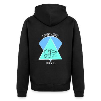 Bus Bus Driver School Bus Bus Bus Driver - Unisex Premium Organic Zip Hoodie - black - Back - Nico (187cm)