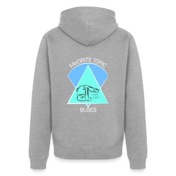 Bus Busfahrer Schulbus Autobus Busfahrerin - Unisex Premium Bio Zip Hoodie - Grau meliert - Hinten - Nico (187cm)