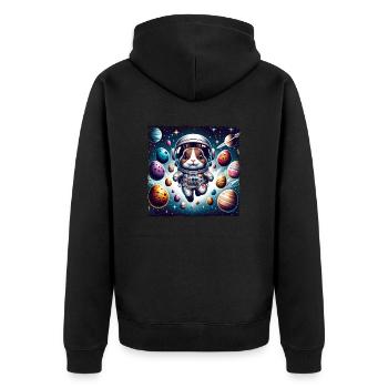Pâques, Lapin De Pâques, Astronaute, Espace, Système Solaire - Veste à capuche bio Premium Unisexe - noir - Dos - Nico (187cm)