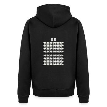 Soyez positif - Veste à capuche bio Premium Unisexe - noir - Dos - Nico (187cm)
