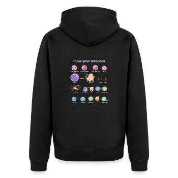 Immune system - Unisex Premium Bio Zip Hoodie - Schwarz - Hinten - Nico (187cm)