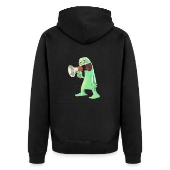 Schreiendes Alien - Unisex Premium Bio Zip Hoodie - Schwarz - Hinten - Nico (187cm)