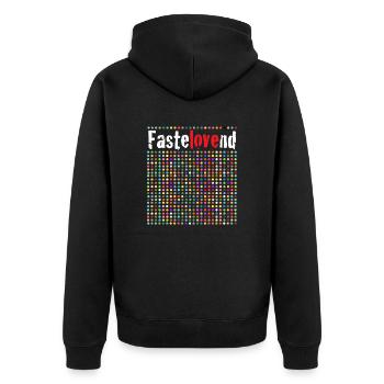 Kölle Alaaf! - Unisex Premium Bio Zip Hoodie - Schwarz - Hinten - Nico (187cm)