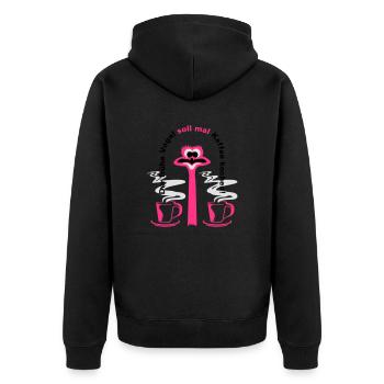 Der frühe Vogel soll mal Kaffee kochen - Unisex Premium Bio Zip Hoodie - Schwarz - Hinten - Nico (187cm)