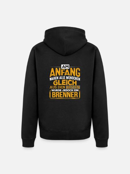 BRENNER - Der Beste - Unisex Premium Bio Zip Hoodie - Schwarz