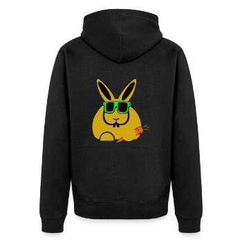 rabbit - Unisex Premium Bio Zip Hoodie - Schwarz - Hinten - Nico (187cm)