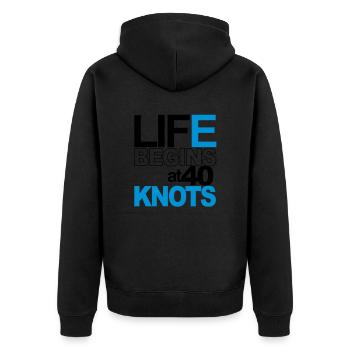 Life begins at 40 knots - Veste à capuche bio Premium Unisexe - noir - Dos - Nico (187cm)