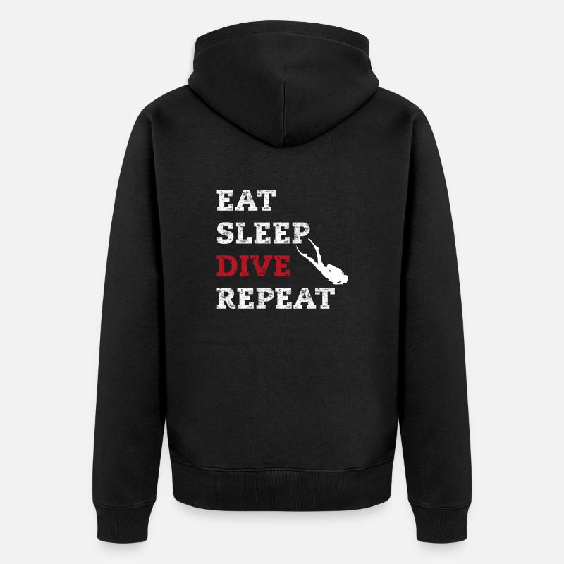 Eat,sleep,dive Repeat - Veste à capuche bio Premium Unisexe - noir