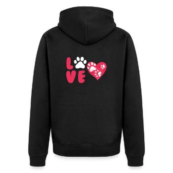 Hundeliebe - Unisex Premium Bio Zip Hoodie - Schwarz - Hinten - Nico (187cm)