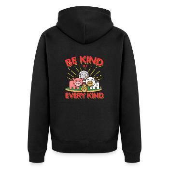 Be kind to every kind Vegan Veganer Veganismus - Unisex Premium Organic Zip Hoodie - black - Back - Nico (187cm)