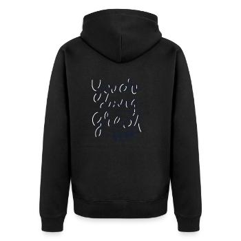 You are doing great! - Unisex Premium Organic Zip Hoodie - black - Back - Nico (187cm)