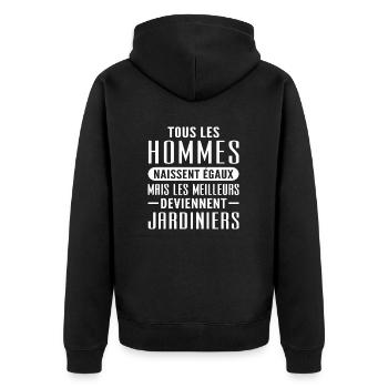 les meilleurs deviennent jardiniers - humour homme - Veste à capuche bio Premium Unisexe - noir - Dos - Nico (187cm)