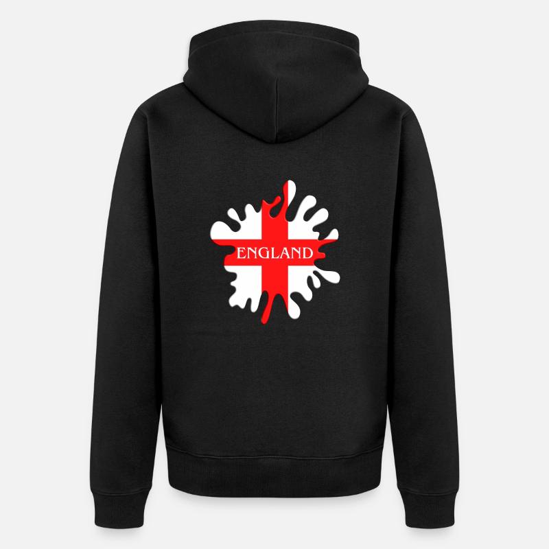 Drapeau anglais de Saint-Georges - Veste à capuche bio Premium Unisexe - noir