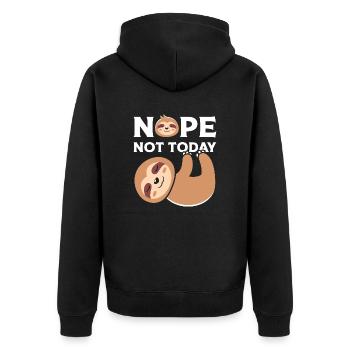 Nope Note Today - Unisex Premium Organic Zip Hoodie - black - Back - Nico (187cm)