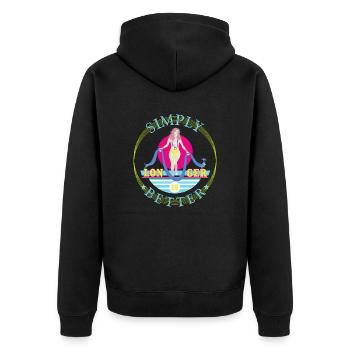 Simply longer is better. - Unisex Premium Organic Zip Hoodie - black - Back - Nico (187cm)