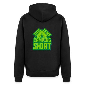 Camping Shirt Tente Extérieure - Veste à capuche bio Premium Unisexe - noir - Dos - Nico (187cm)