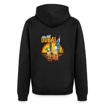 TAKE ME TO DUBAI - Unisex Premium Organic Zip Hoodie - black - Back - Nico (187cm)