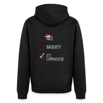 Sympa coquin c’est compliqué - Veste à capuche bio Premium Unisexe - noir - Dos - Nico (187cm)