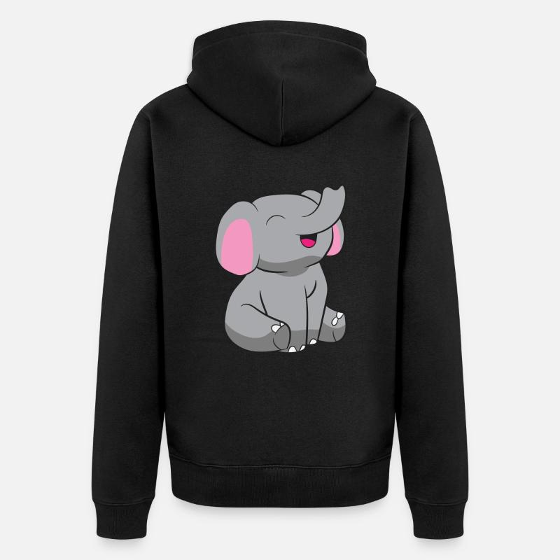 Eléphant - Bébé éléphant - Veste à capuche bio Premium Unisexe - noir