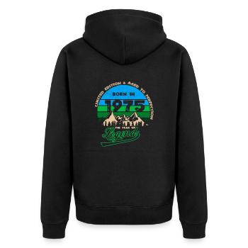 legends 1975 - Unisex Premium Organic Zip Hoodie - black - Back - Nico (187cm)