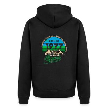 Legends 1977 - Unisex Premium Organic Zip Hoodie - black - Back - Nico (187cm)