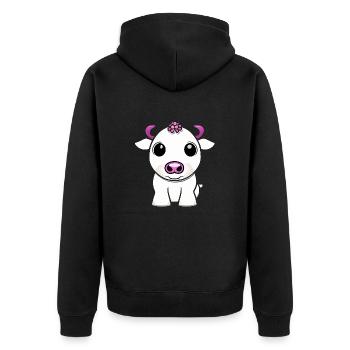 vache mignonne ferme animale drôle vaches animaux nouveau 5 - Veste à capuche bio Premium Unisexe - noir - Dos - Nico (187cm)
