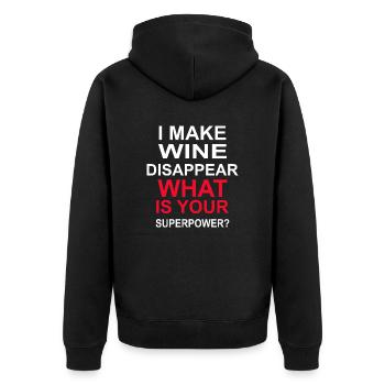 Beer Wine Whiskey Schnapps Alcohol - Unisex Premium Organic Zip Hoodie - black - Back - Nico (187cm)