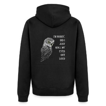 JE SUIS DÉSOLÉ, EST-CE QUE JE VIENS DE LEVER LES YEUX AU CIEL? HIBOU - Veste à capuche bio Premium Unisexe - noir - Dos - Nico (187cm)