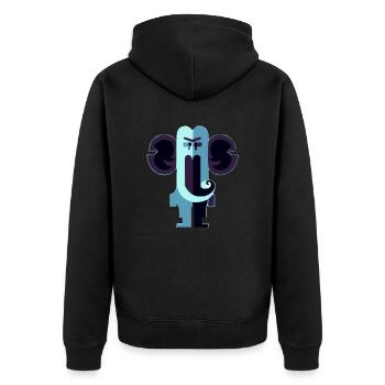 Chachou l'éléphant bleu - Veste à capuche bio Premium Unisexe - noir - Dos - Nico (187cm)