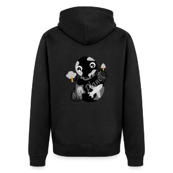 Meine Erde -Mein Zuhause - Unisex Premium Bio Zip Hoodie - Schwarz - Hinten - Nico (187cm)